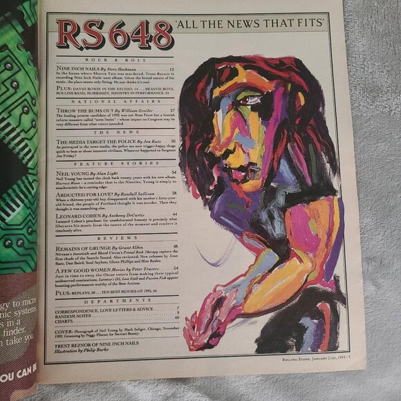Neil Young Rolling Stone Magazine January 21 1993 - Picture 3 of 10